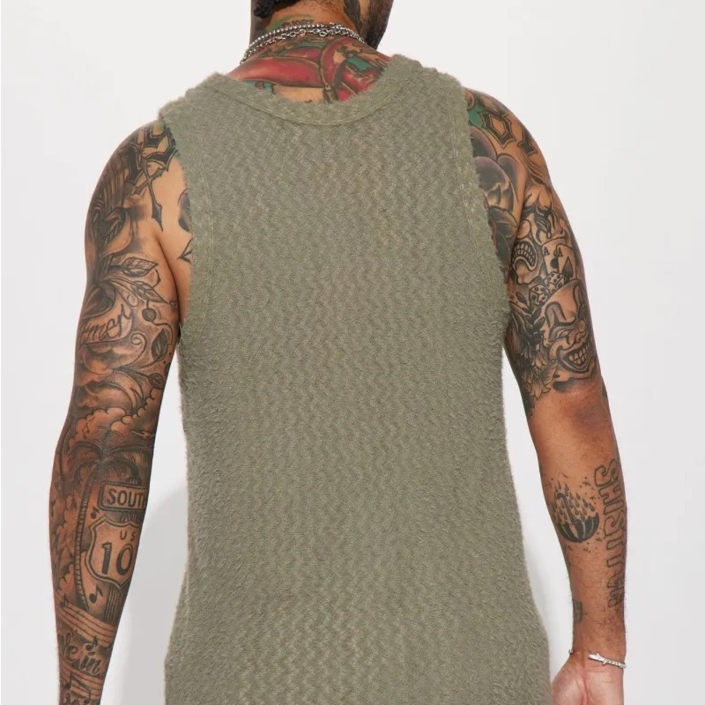 Fashion Nova men men’s Textured Tank Top in Gray xxl 2X 2XL sweater vest style - Picture 3 of 7